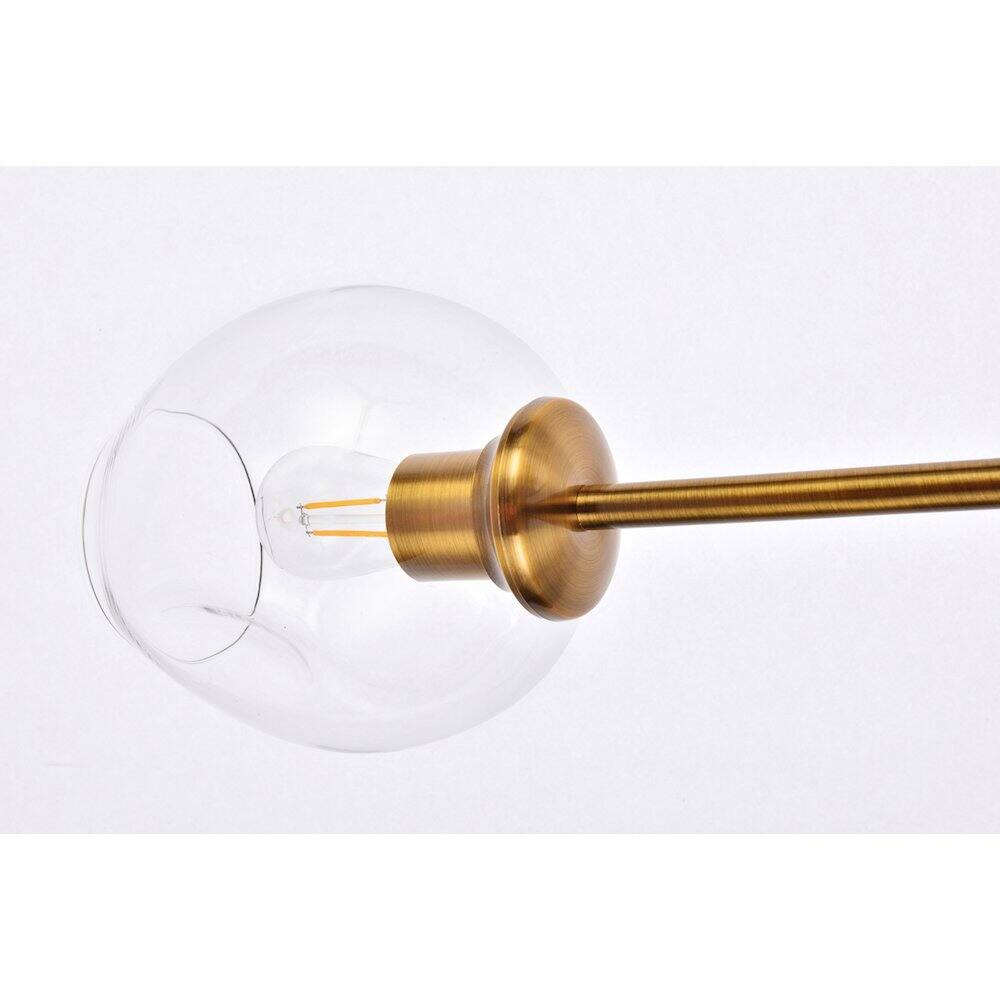 Alt View 2. Elegant Lighting - Cavoli 2 Lights Brass Wall Sconce - Brass And Clear.