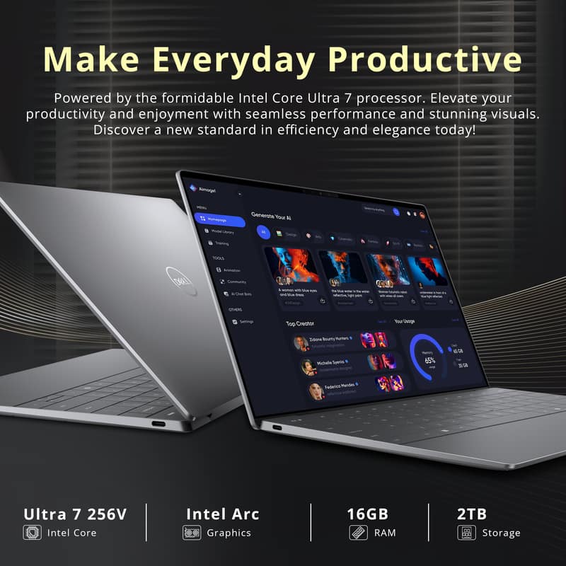 Dell XPS 13 13.4” 2K LCD Laptop,Intel Ultra 7 256V,16GB RAM,1TB
