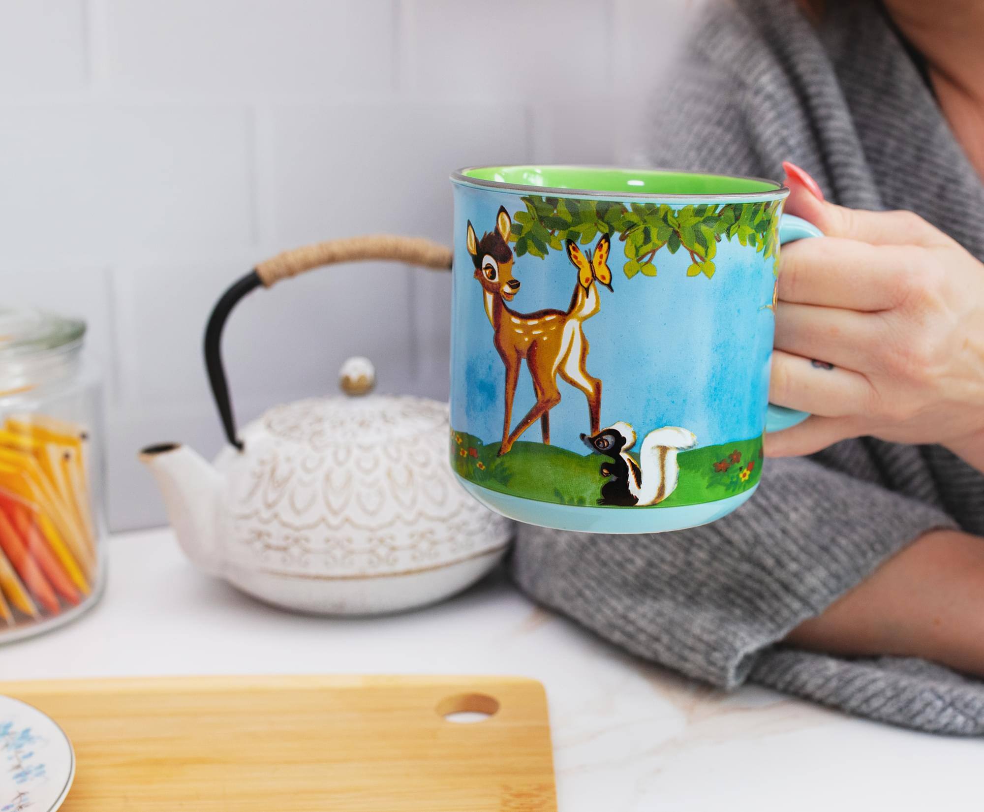 Alt View 2. Silver Buffalo - Disney Bambi Meadow Scene Ceramic Camper Mug | Holds 20 Ounces - Blue.