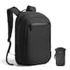 Front. ALPAKA - AERO PACK 16L & Modular Shoulder Pocket Slim Bundle,16" Laptop Travel Backpack with Quick-Access Passport Pocket - Black Axoflux 210D.