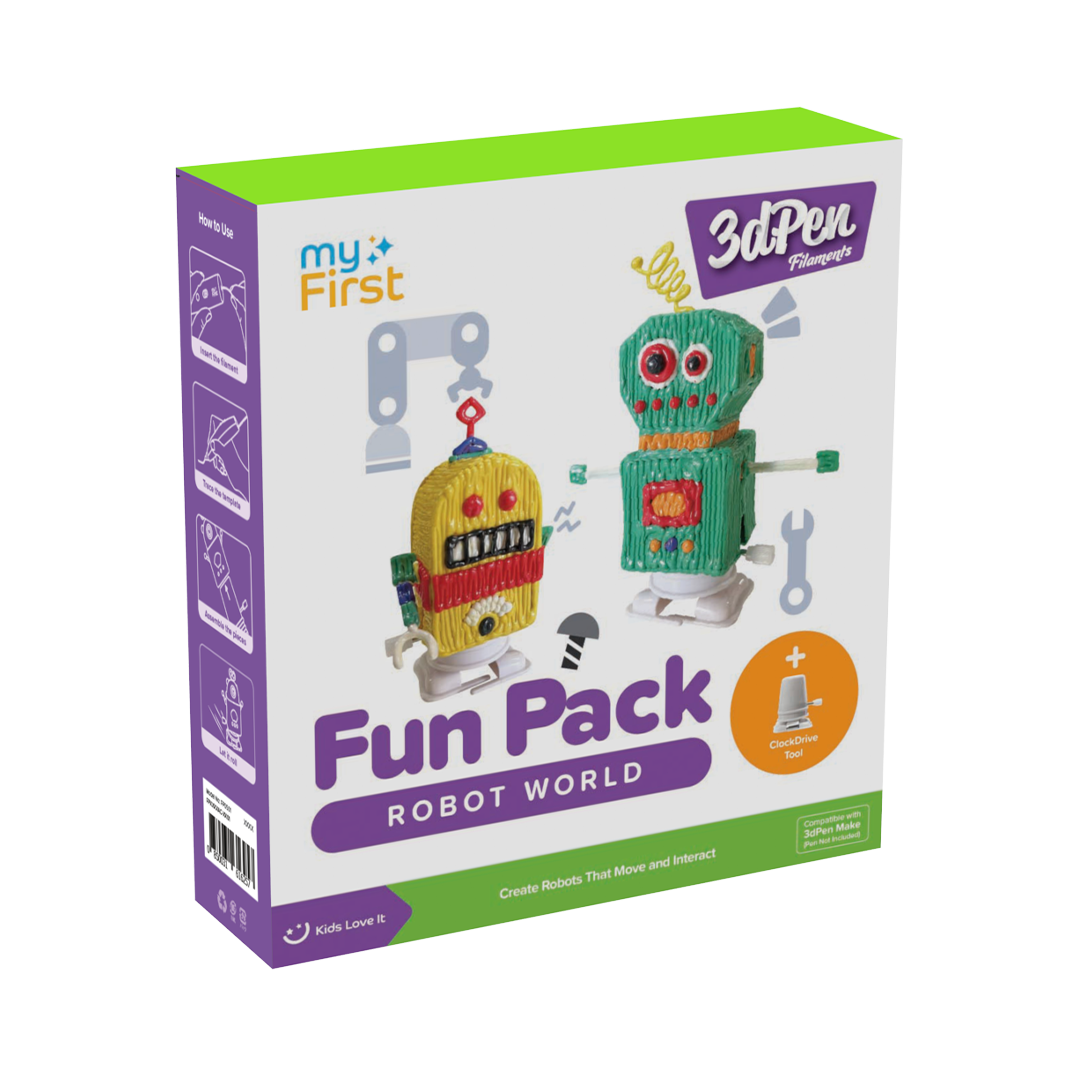 How to Use  
my First  
3dPen Filaments  
Fun Pack  
ROBOT WORLD  
Create Robots That Move and Interact  
Kids Love It