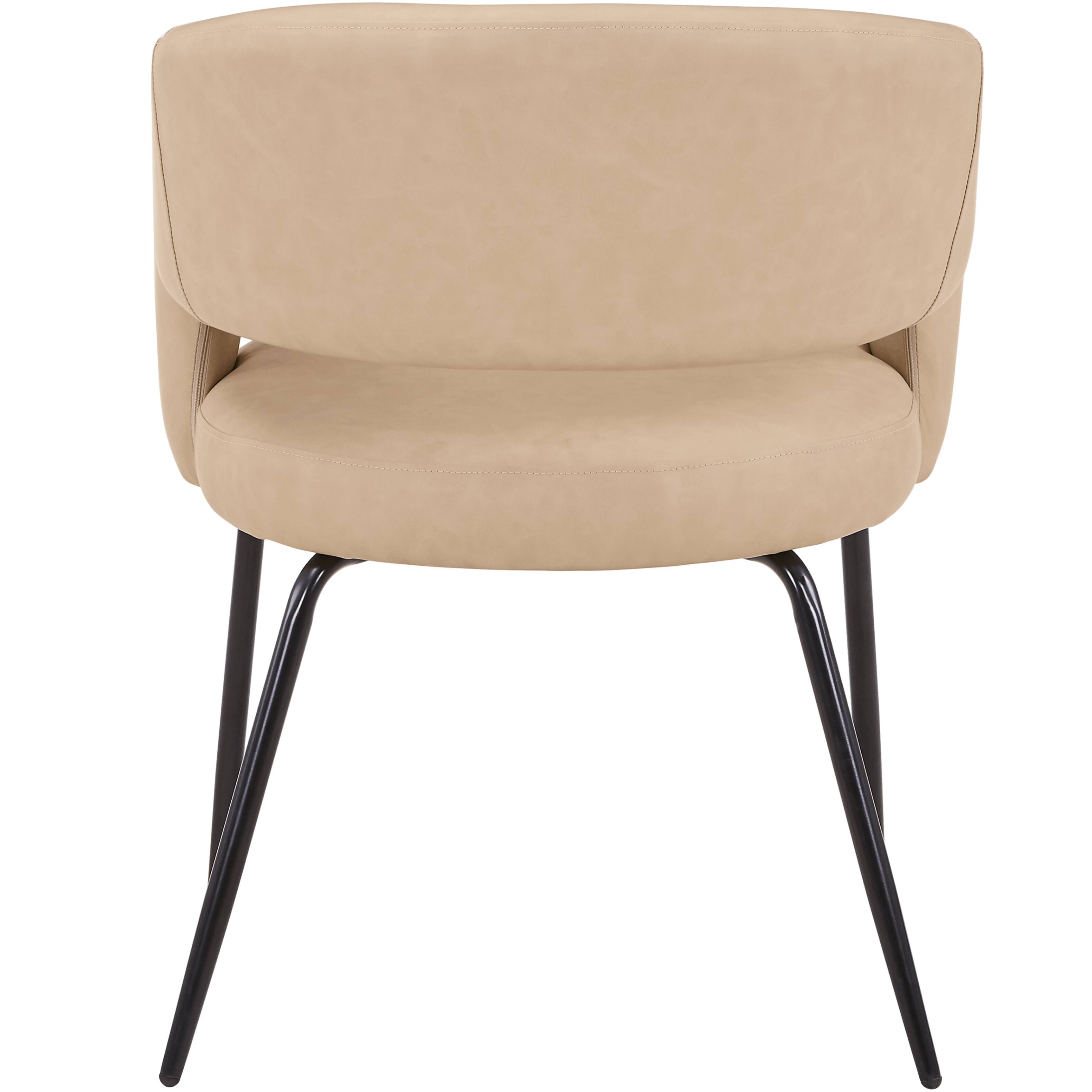 Alt View 4. LeisureMod - Gavin 2-PCS Contemporary Dining Chair - Curved Open Back Upholstered Accent Chair for Kitchen & Office - Light Taupe Fabric.