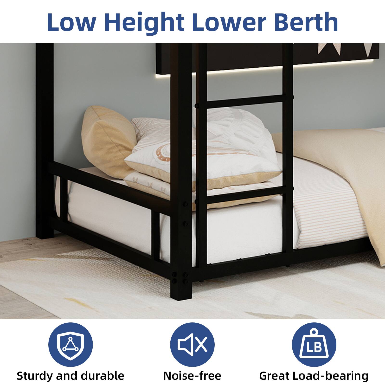 Low Height Lower Berth

- Sturdy and durable
- Noise-free
- Great Load-bearing