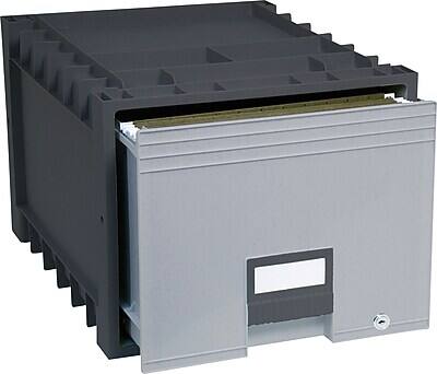 Front. Storex - Storex Storage Drawer, Letter Size, Black (61178E02C) - Black.