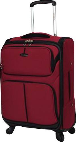 Angle Standard. Samsonite - Aspire GRT 21" Expandable Upright Spinner Case - Red/Black.