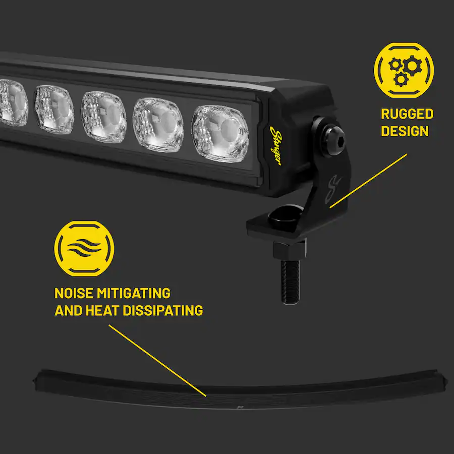 Stinger HEXCORE 40” Universal Off Road Curved LED Light Bar, Amber ...