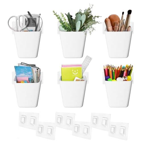 Front. Vulpecula Spade - Wall Caddy Pen Holders, 6 Pack Large Pencil Cups Organizer for Marker / Remote / Crayon / White Board Accessories, with.