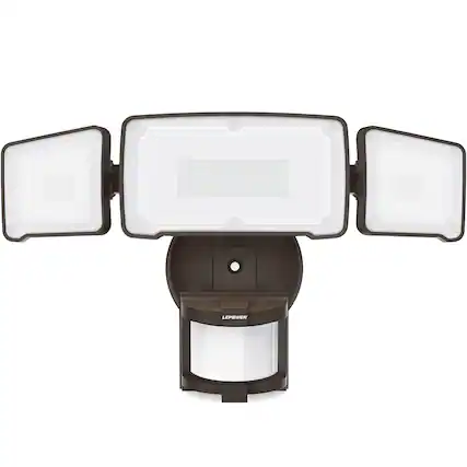 Front. Lepower - 38W 4200LM Motion Sensor LED Security Lights 5500K IP65 Waterproof 3 Head Detected Flood Light For Garage, Porch - Brown.