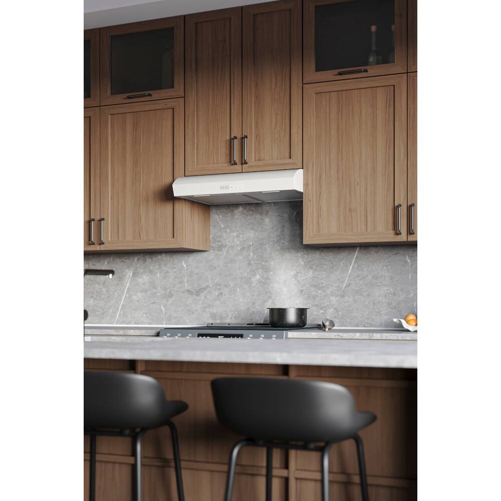 Alt View 8. Broan - Broan-NuTone 30-Inch Under Cabinet Range Hood, ENERGY STAR, 350 Max Blower CFM - White.