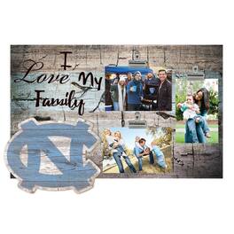 Fan Creations - North Carolina Tar Heels 11" x 19" I Love My Family Clip Photo Frame - Multicolor