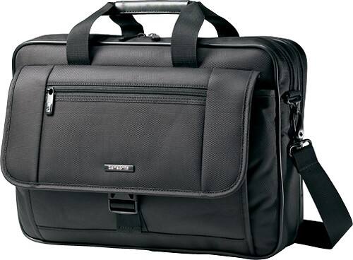 Angle Standard. Samsonite - Classic Business Front Flap Laptop Briefcase - Black.