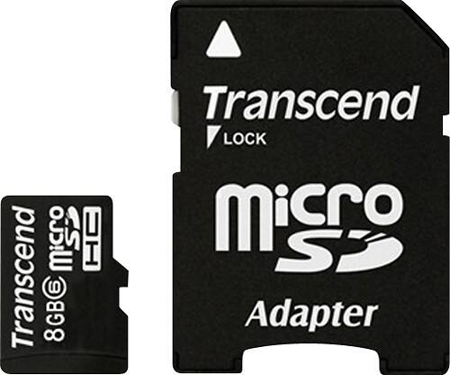 Front Standard. Transcend - 8 GB microSD High Capacity (microSDHC) - 1 Card.