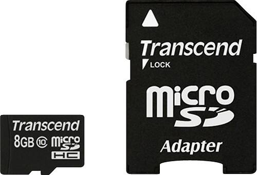Front Standard. Transcend - 8 GB microSD High Capacity (microSDHC) - 1 Card.