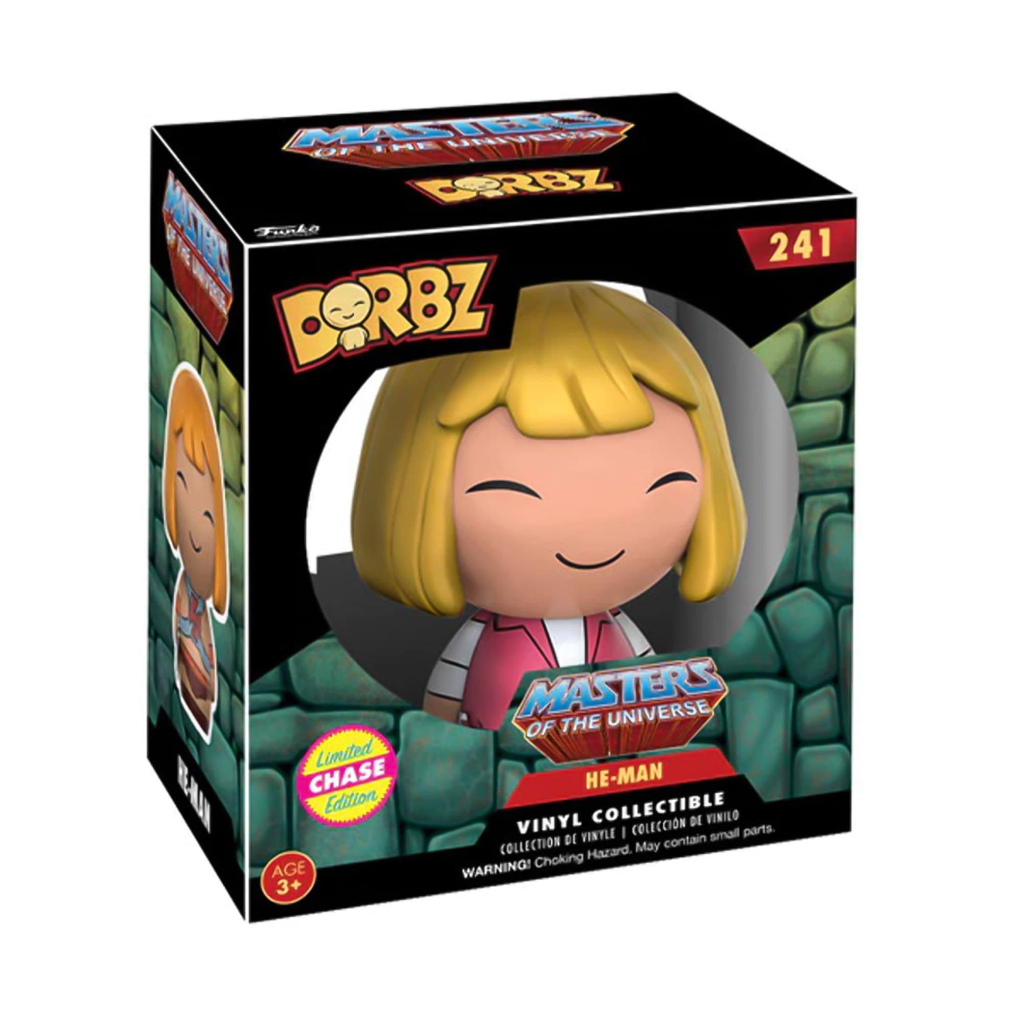 **DORBZ**

**MASTERS OF THE UNIVERSE**

**HE-MAN**

**VINYL COLLECTIBLE**

**Limited Chase Edition**

**AGE 3+**

**WARNING: Choking Hazard. May contain small parts.**

**241**

**Collection de Vinilo | Colección de Vinilo | Vinyl Collectible**

**Contains small parts.**