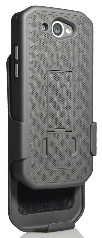 Alt View 6. Nakedcellphone - Case with Stand and Belt Clip Holster for CAT S48c - Black.