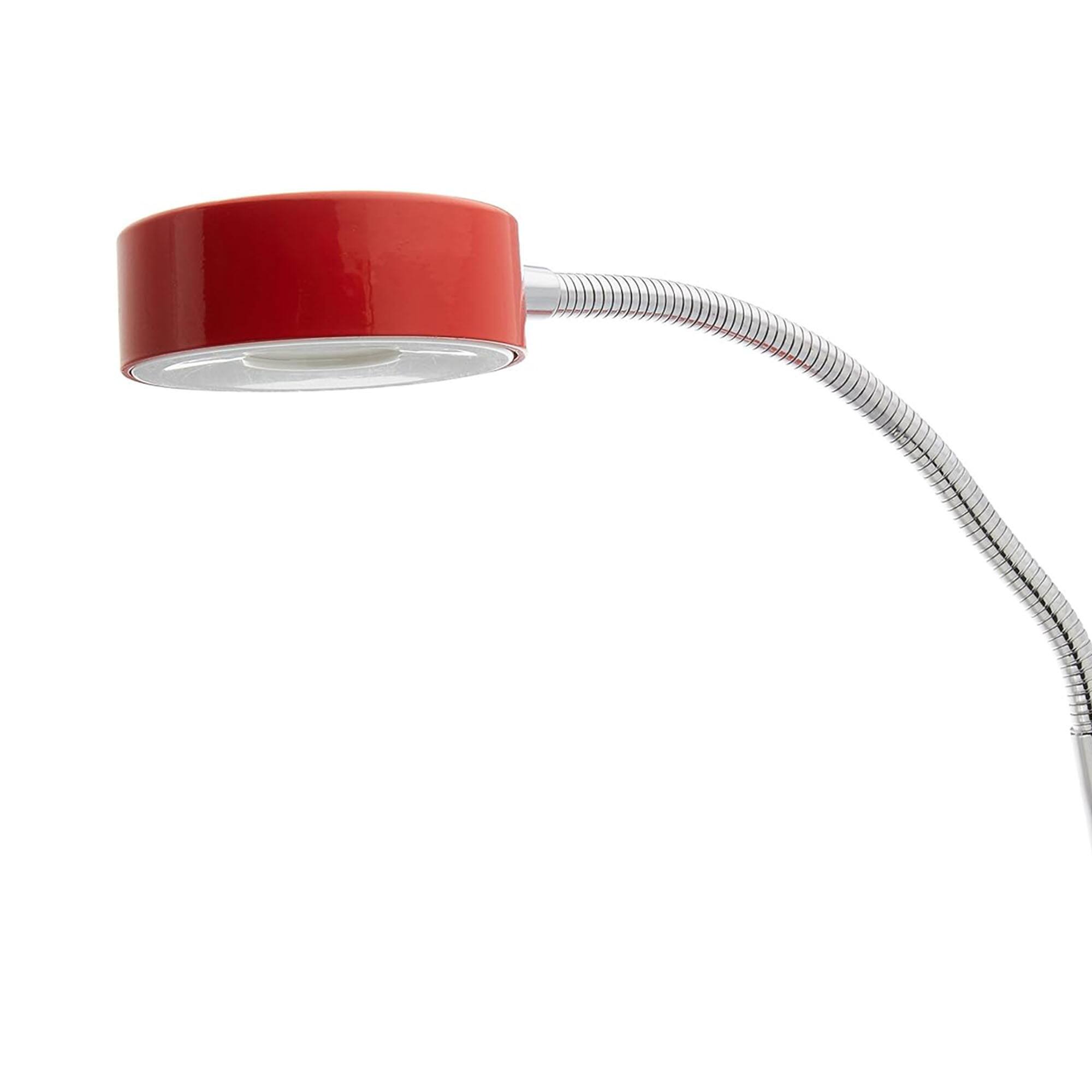 Alt View 3. Globe Electric - Globe Electric 8.46" 5W 250 Lumens LED Integrated Goose Neck Clip Lamp, Red - Red.