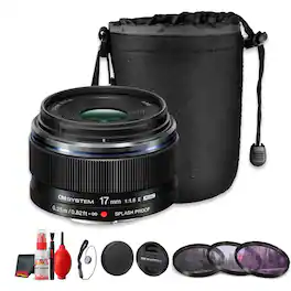 Bundle - OM System - M.Zuiko Digital 17mm f1.8 II Lens Micro Four Thirds() - Black