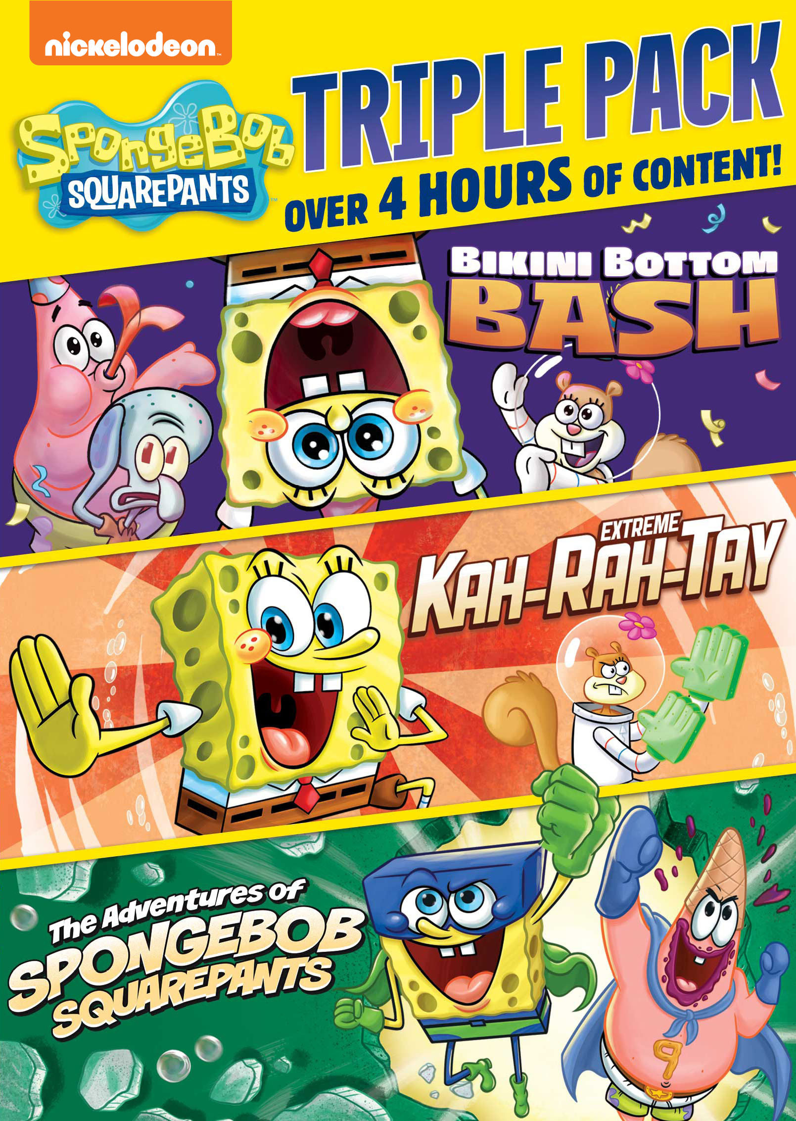 aplausos Empuje Hacer SpongeBob SquarePants Triple Pack: Bikini Bottom Bash/Extreme  Kah-Rah-Tay/Adventures [DVD] - Best Buy