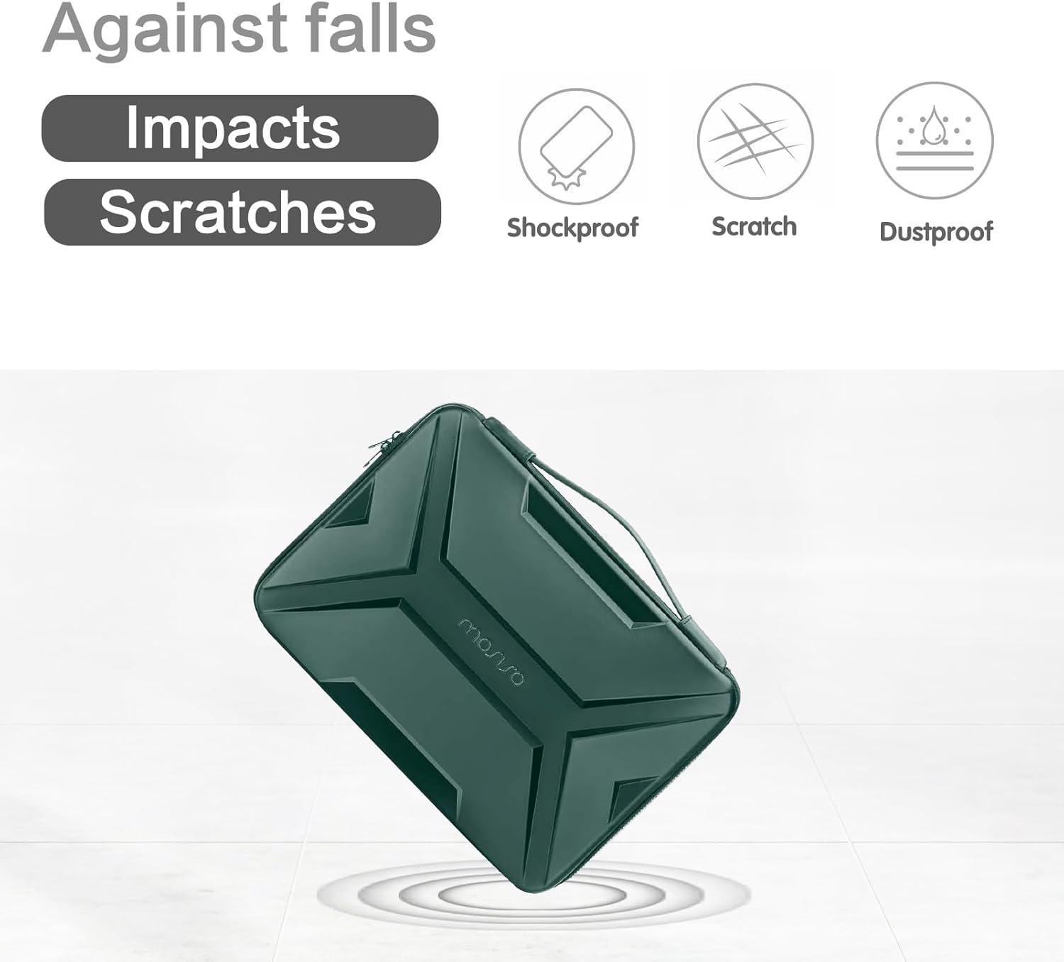 Against falls  
Impacts  
Scratches  

Shockproof  
Scratch  
Dustproof