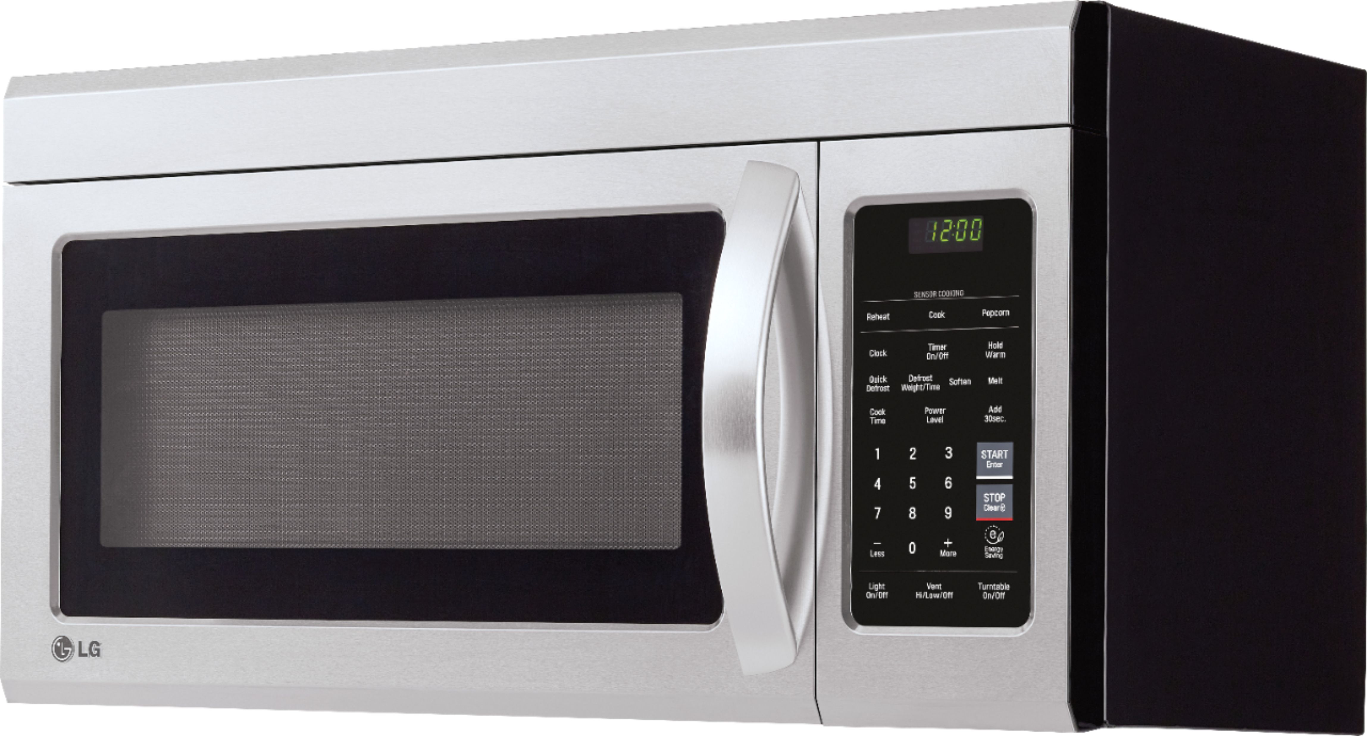 Left View: LG - 1.8 Cu. Ft. Over-the-Range Microwave with Sensor Cooking and EasyClean - Stainless steel