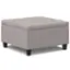 Front. Simpli Home - Harrison Small Square Coffee Table Storage Ottoman - Cloud Grey.