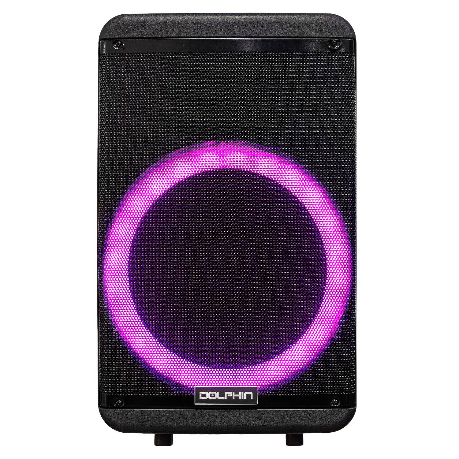 Alt View 1. Dolphin Audio - 3600W Bluetooth Rechargeable Party Speaker, 15" Woofer, Lights, Wired Mic, Remote - Black.