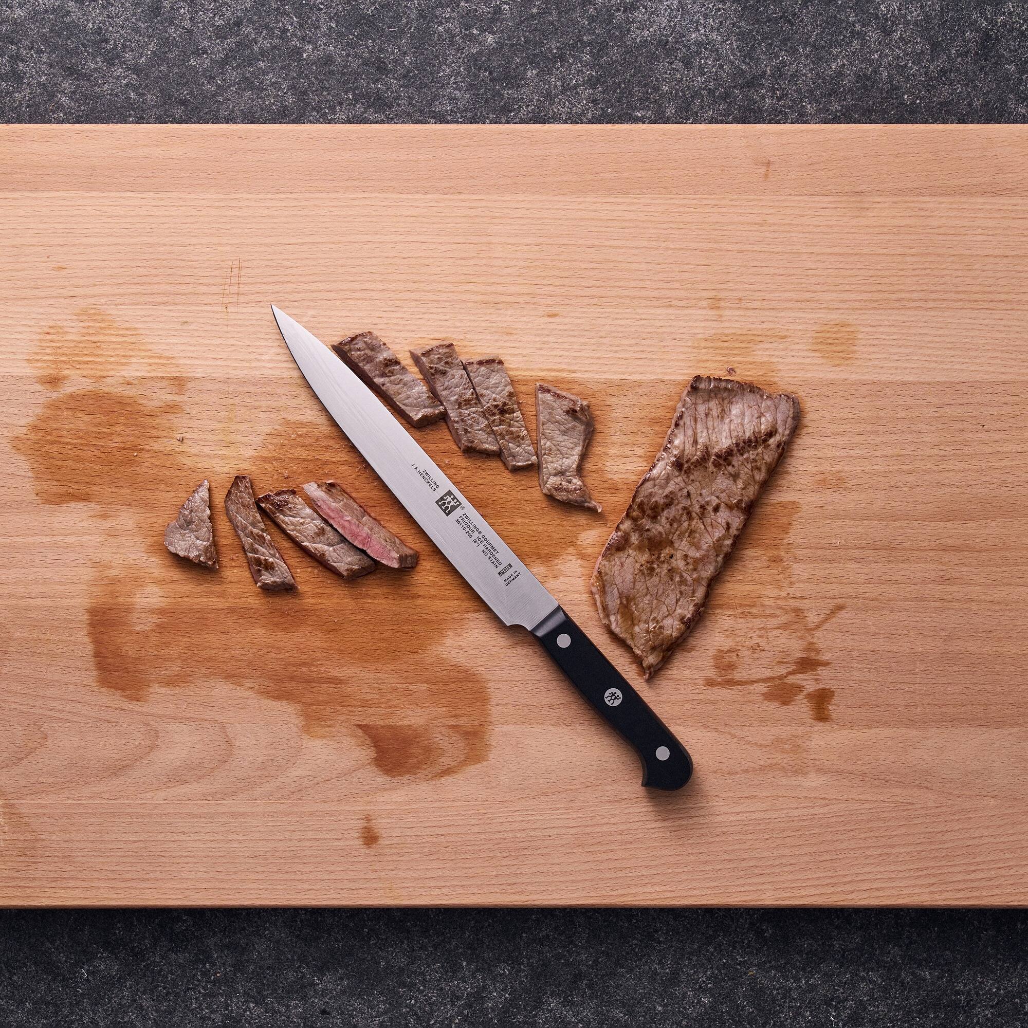 Alt View 3. ZWILLING - ZWILLING Gourmet 8-inch Carving/Slicing Knife - Black.