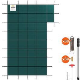 VEVOR - Fits 20 ft x 40 ft Rectangular Winter Pool Cover with Right Step, Triple Stitched, High Strength Mesh PP - Green