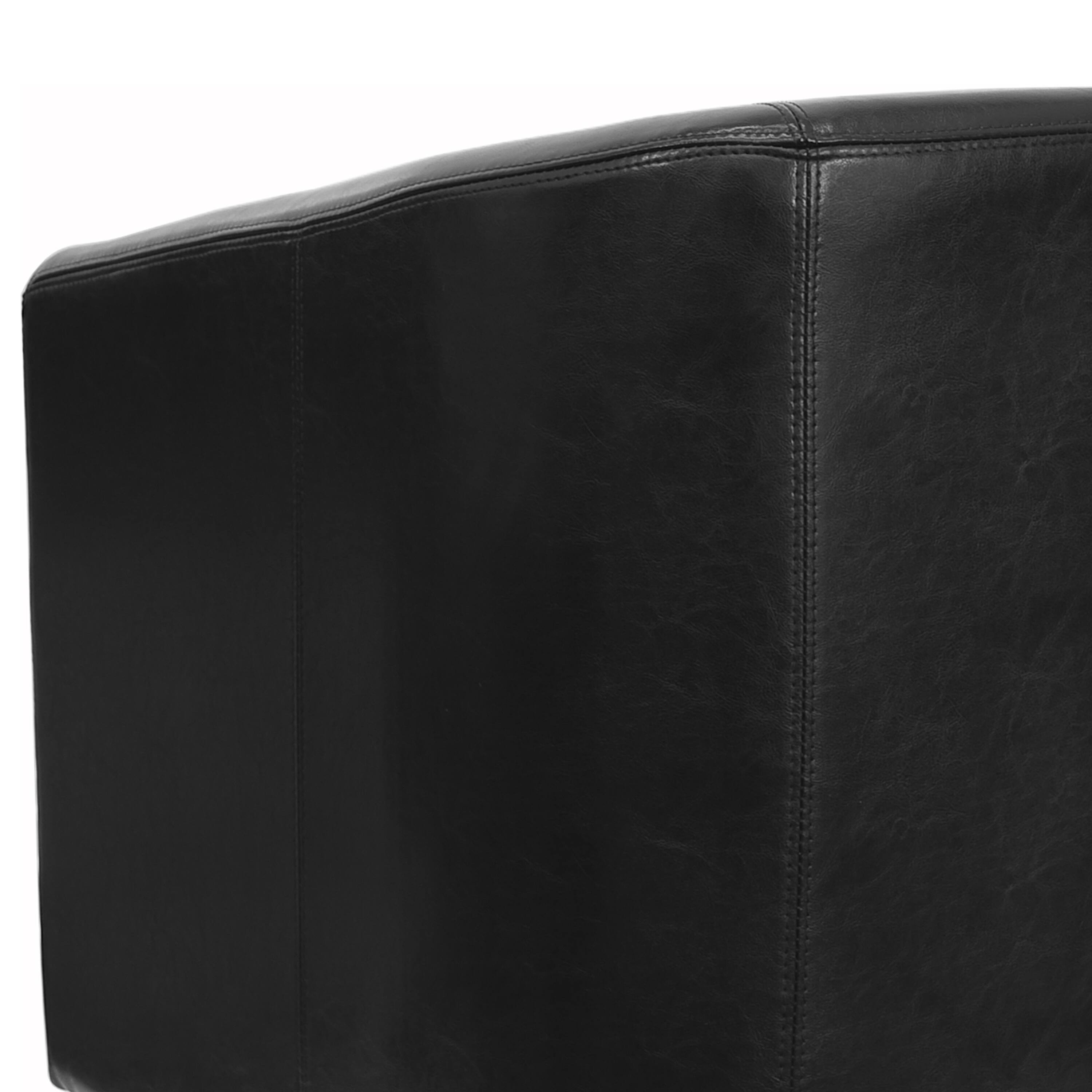 Alt View 9. Emma + Oliver - Faux Leather Lounge Chair with Sloping Arms - Black.