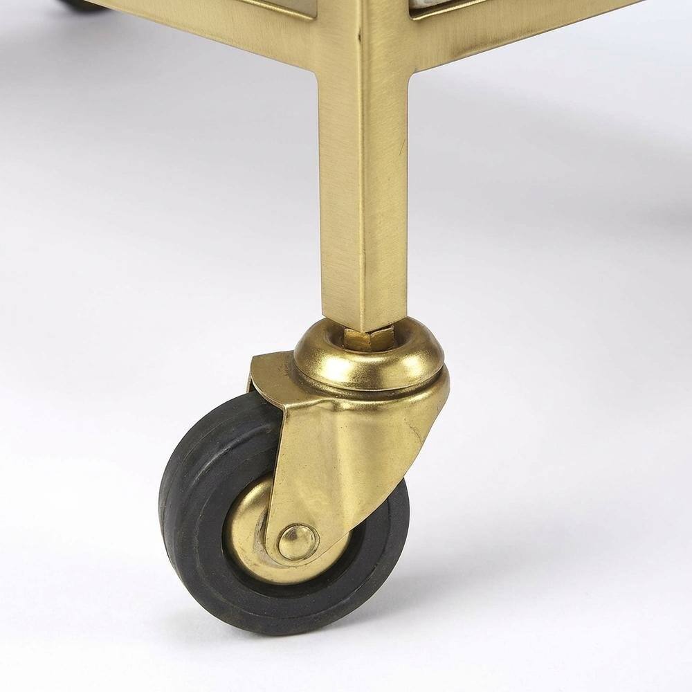 Alt View 2. Starlight Canyon Home - Modern Bar Cart with Distressed Finish, Contemporary Serving Cart for Home Bar - Gold.