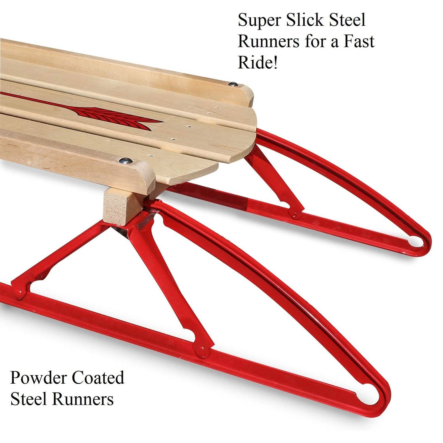 Super Slick Steel Runners for a Fast Ride!  
Powder Coated Steel Runners