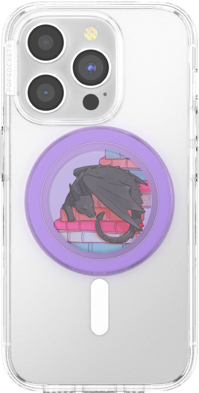 Alt View 1. PopSockets - MagSafe PopGrip Universal Magnetic Grip & Stand with Adapter Ring for Cell Phones - Curled Up With A Good Book.