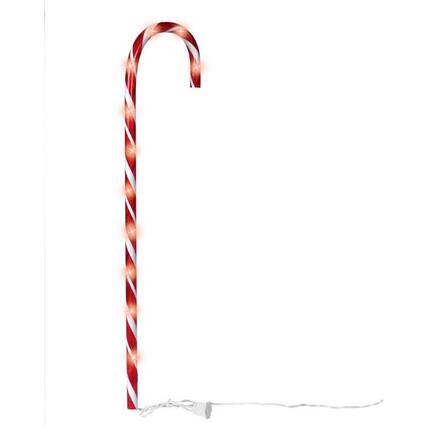 Front. Celebrations - Celebrations Clear Lighted Candy Cane 27 in. Pathway Decor (Case of 24) - Red|White.