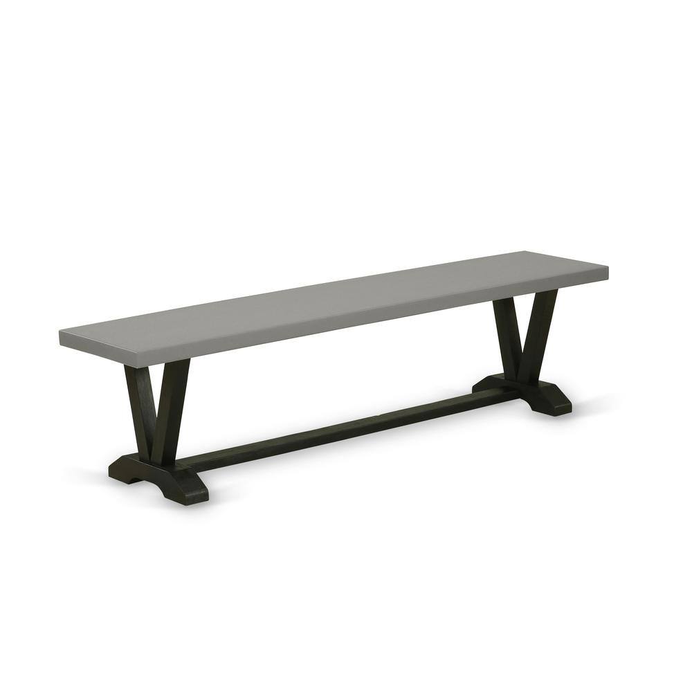 Left. East West Furniture - East West Furniture V-Style Dining Bench with Wood Seat - Brown.