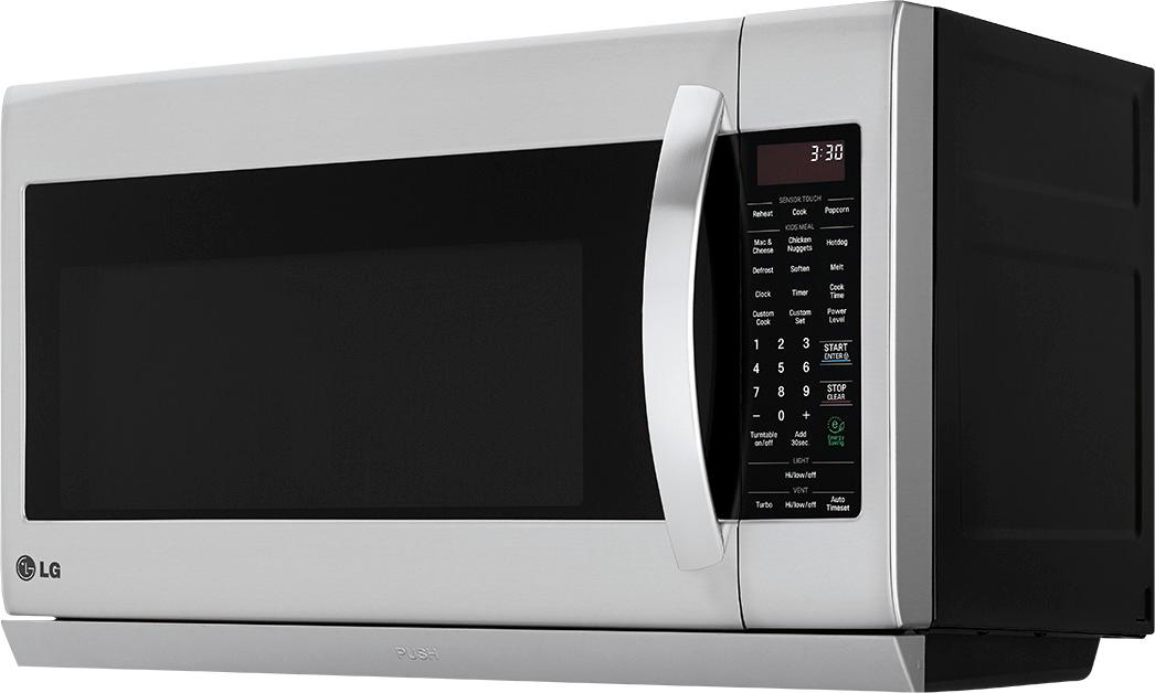 Left View: LG - 2.2 Cu. Ft. Over-the-Range Microwave - Stainless steel