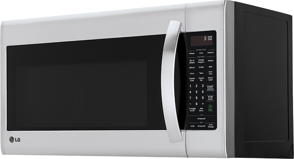 Left View: LG - 2.0 Cu. Ft. Over-the-Range Microwave - Stainless steel