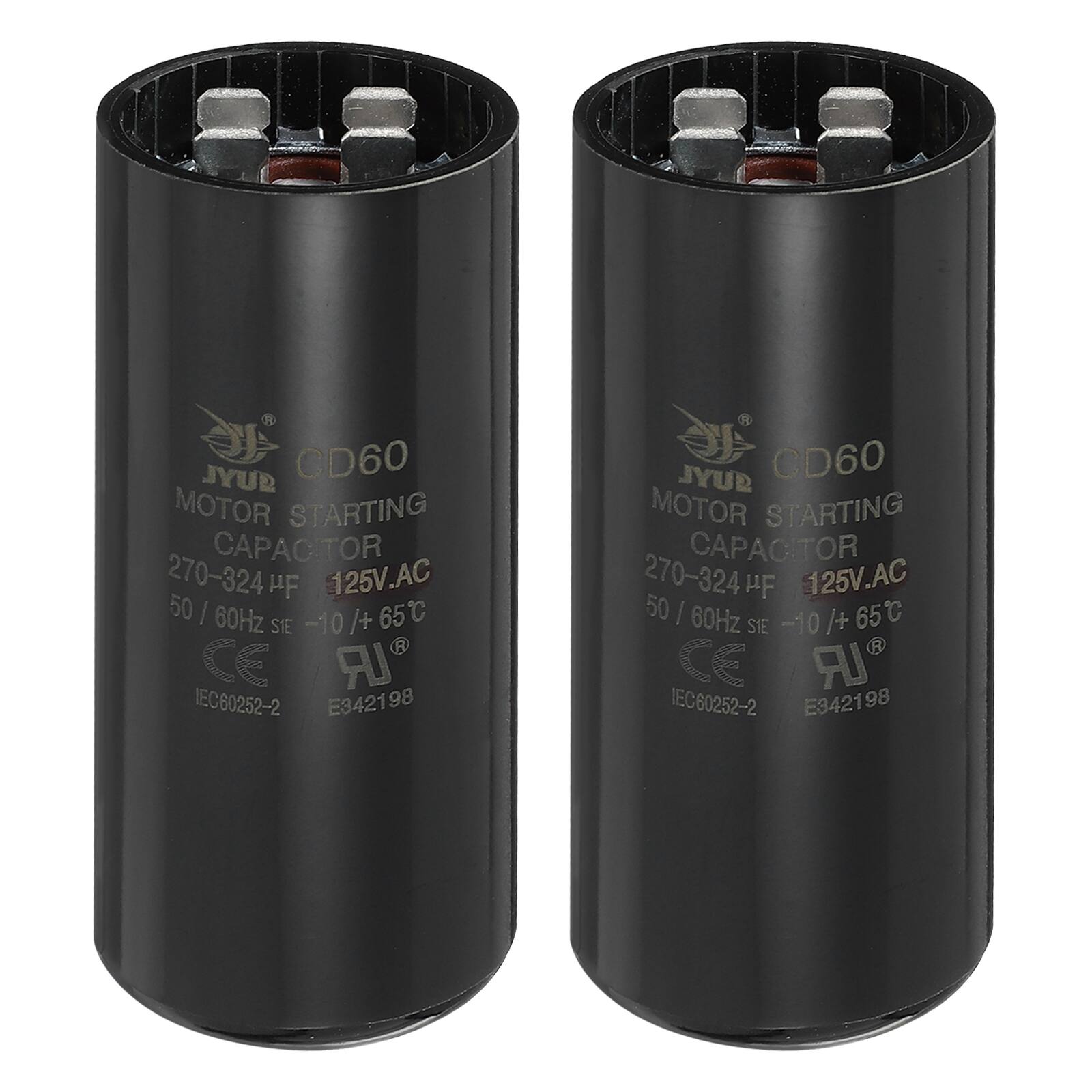 SYL CD60 MOTOR STARTING CAPACITOR 270-324 µF 125V.AC 50 | 60Hz -10/+65°C /+ 65°C STE -10 CE LR IEC60252-2 E342198

SYL CD60 MOTOR STARTING CAPACITOR 270-324 µF 125V.AC 50 | 60Hz -10/+65°C /+ 65°C S1E -10 CE IR IEC60252-2 E342198