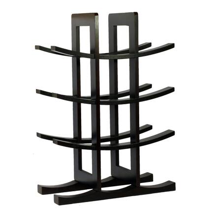 Front. Hivvago - 12-Bottle Wine Rack in Dark Espresso Finish Bamboo - Espresso.
