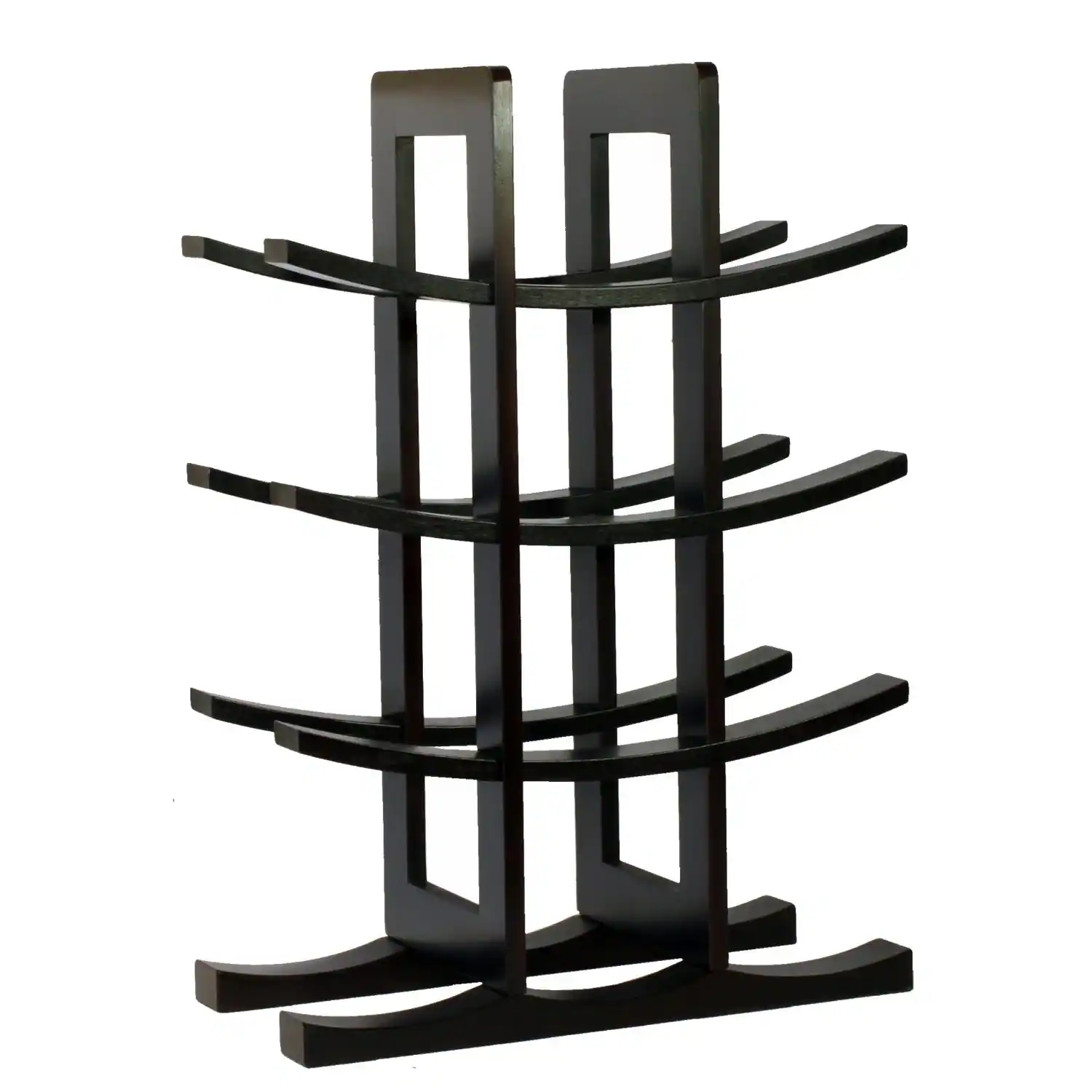 Hivvago - 12-Bottle Wine Rack in Dark Finish Bamboo - Espresso