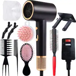 Morfone - 10pcs hammer style hair dryer,adjustable hot and cold air. A hair set with comb hair clips and a fan-shaped nozzle.