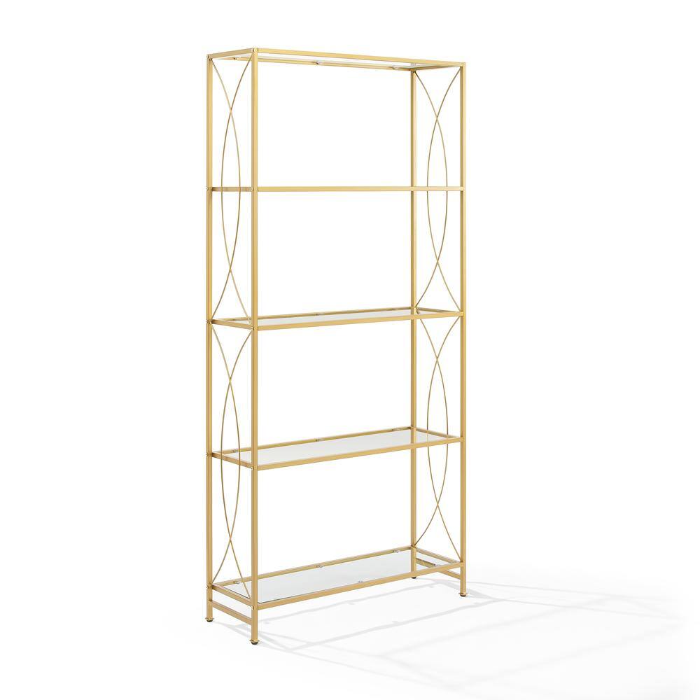 Alt View 2. Crosley Furniture - Helena Etagere Bookcase - Gold.
