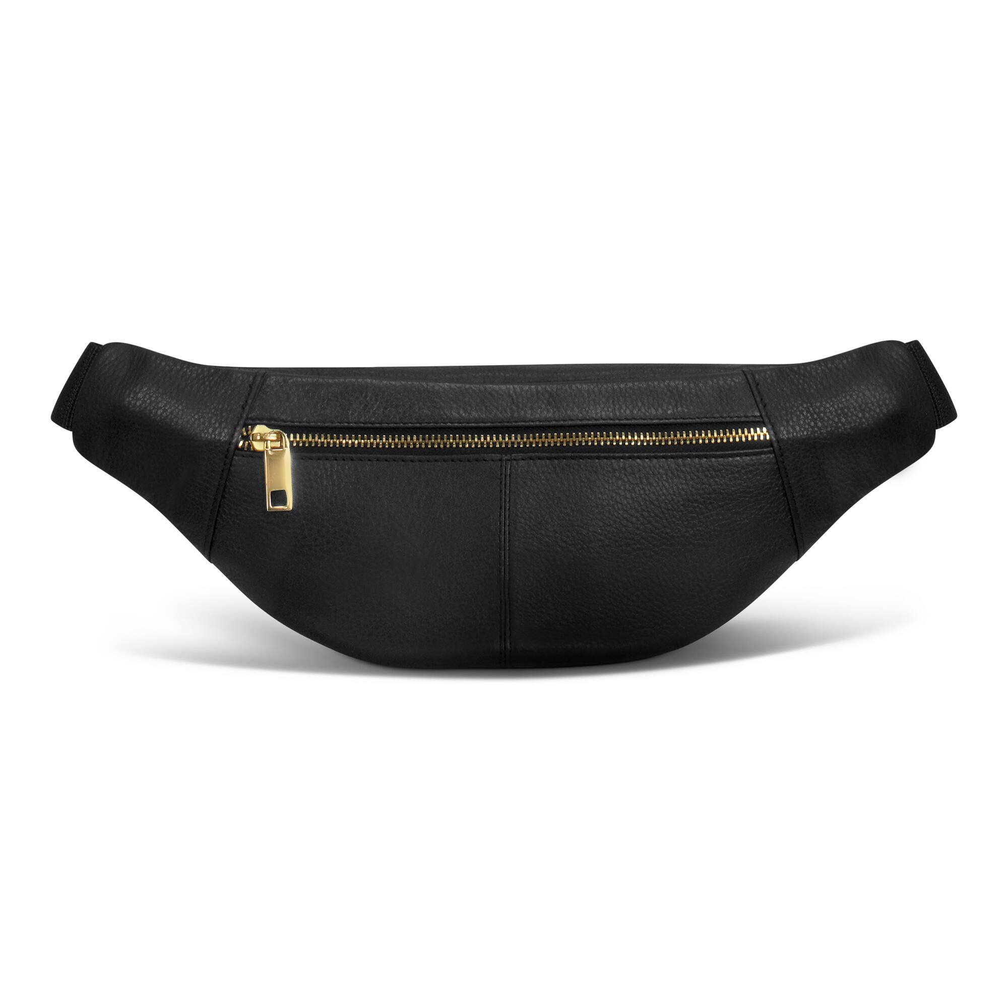 Back. Champs - Gala Collection Leather Waist-Pack - Black.