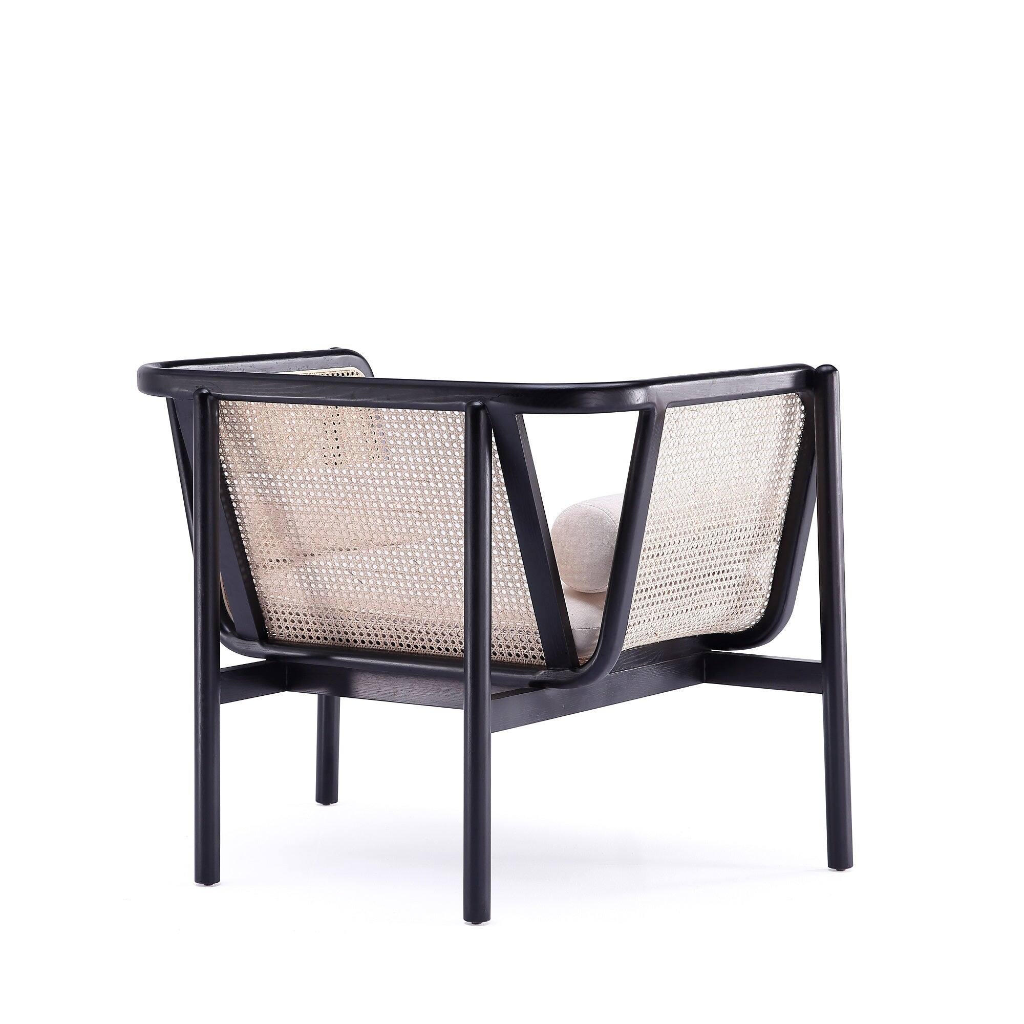 Alt View 2. Manhattan Comfort - Versailles Industry Chic Cane Wood Accent Armchair - Cream.