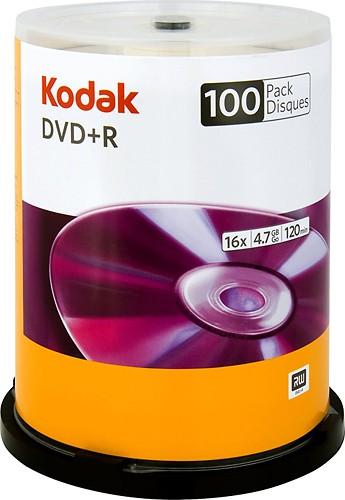  Kodak - 100-Pack Silver 16x DVD+R Disc Spindle