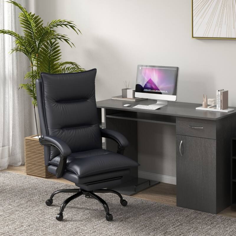 Angle. Anysun - Executive Massage Heated Reclining Computer Desk Chair with Double Padded Seat - Charcoal Gray.