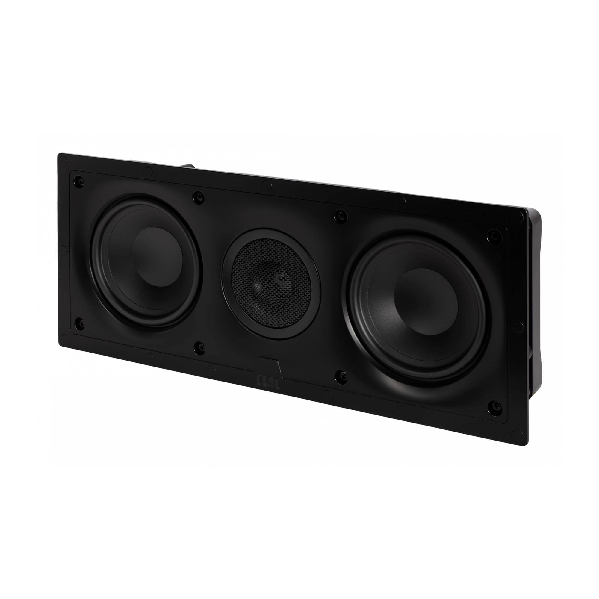 Alt View 10. ELAC - Elac IW-VC51-W - Vertex 1 5.25" In-Wall Center Speaker - Includes White Grille, Sold Individually - Black/Gray.