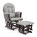 Front. Storkcraft - Hoop Glider and Ottoman - Espresso/Light Gray.