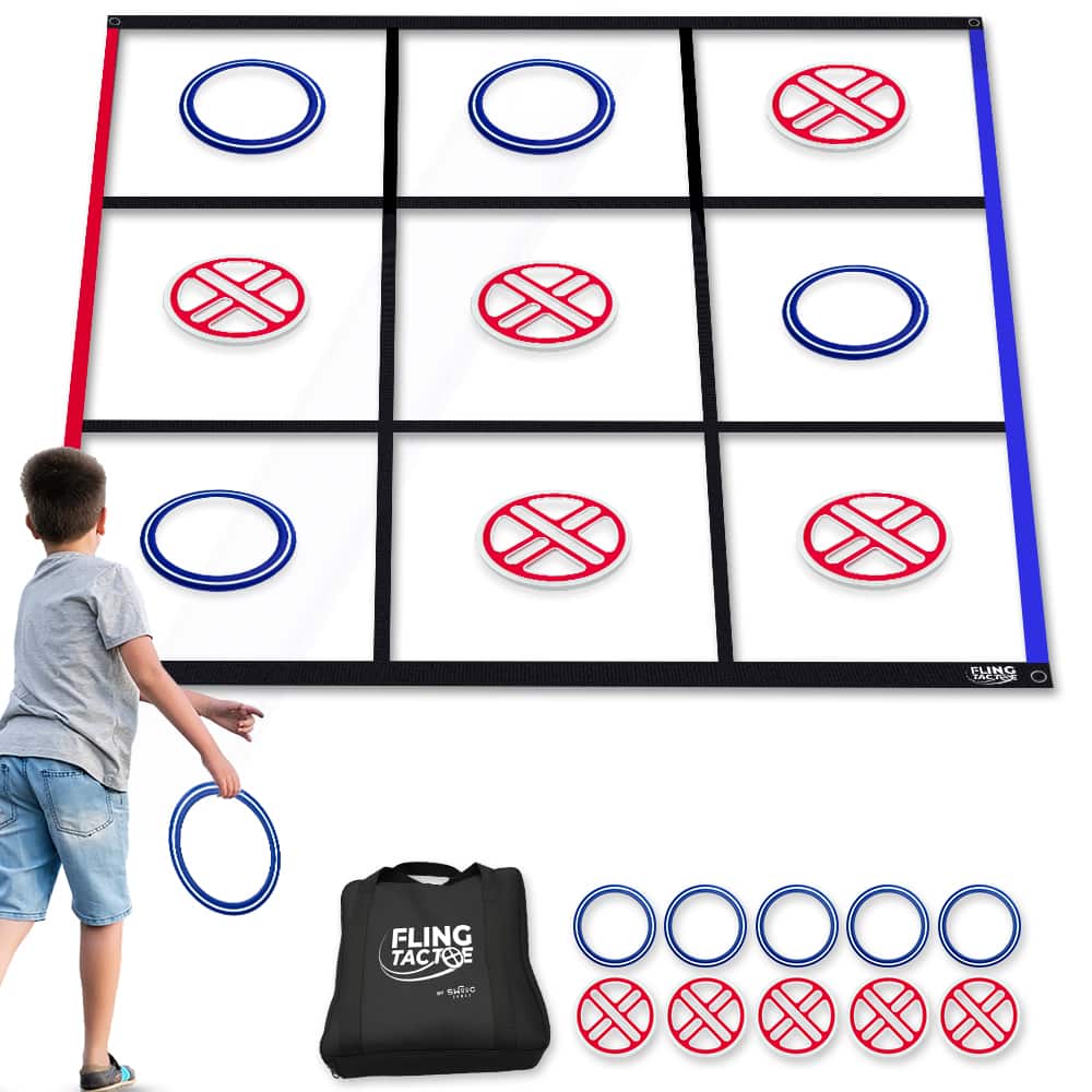 Swooc Games - Fling Tac Toe (9ft x 9ft) Giant Tic Tac Toe Game Outdoor | Weatherproof Giant Outdoor Games for Adults and Family - Red price history on PriceWatchPro