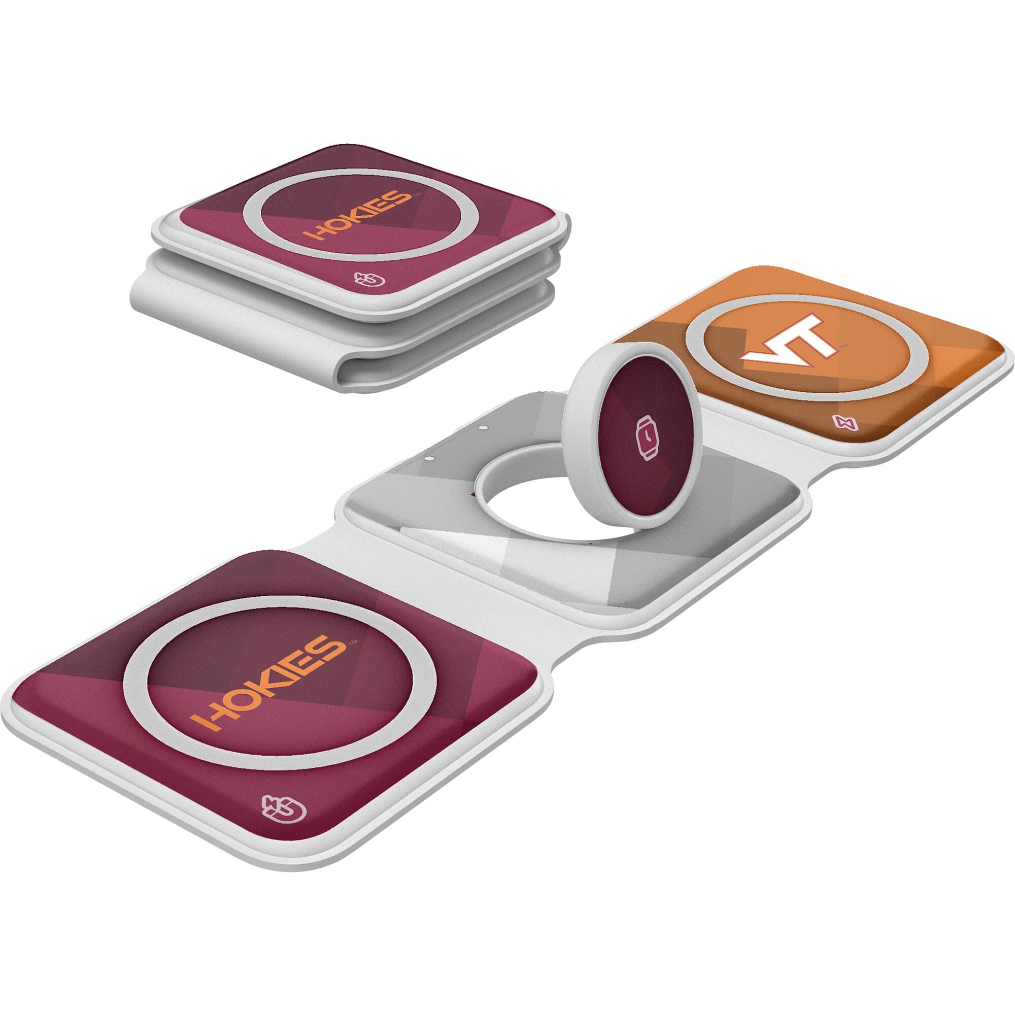Keyscaper - Virginia Tech Hokies 3-in-1 Foldable Charger - White