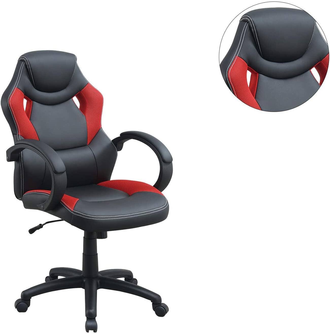 Front. Spaco - Spaco Executive Office Chair Upholstered Cushioned Comfort Chair Relax Gaming, for Executive Office Work - Black.